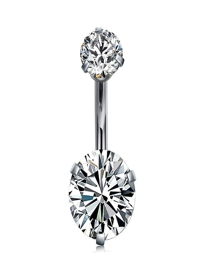 AVYRING حلقات سرة من التيتانيوم AVYRING G23، مجوهرات ثقب السرة القصيرة، وزن 14 غرام، مضادة للحساسية، بخيط داخلي، حلقات سرة قصيرة للنساء، 6 مم (1/4 بوصة) - Image 1